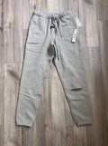 Essentials Fear of God Men's Gray Sweatpants S Fleece Cuffed Drawstring Tapered
