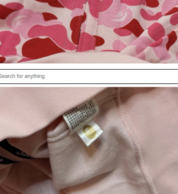 BAPE ABC Pink Camo Shark Full Zip Hoodie - Size S