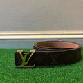 Louis Vuitton Monogram Brown Men's Dress Belt with Buckle 40/110