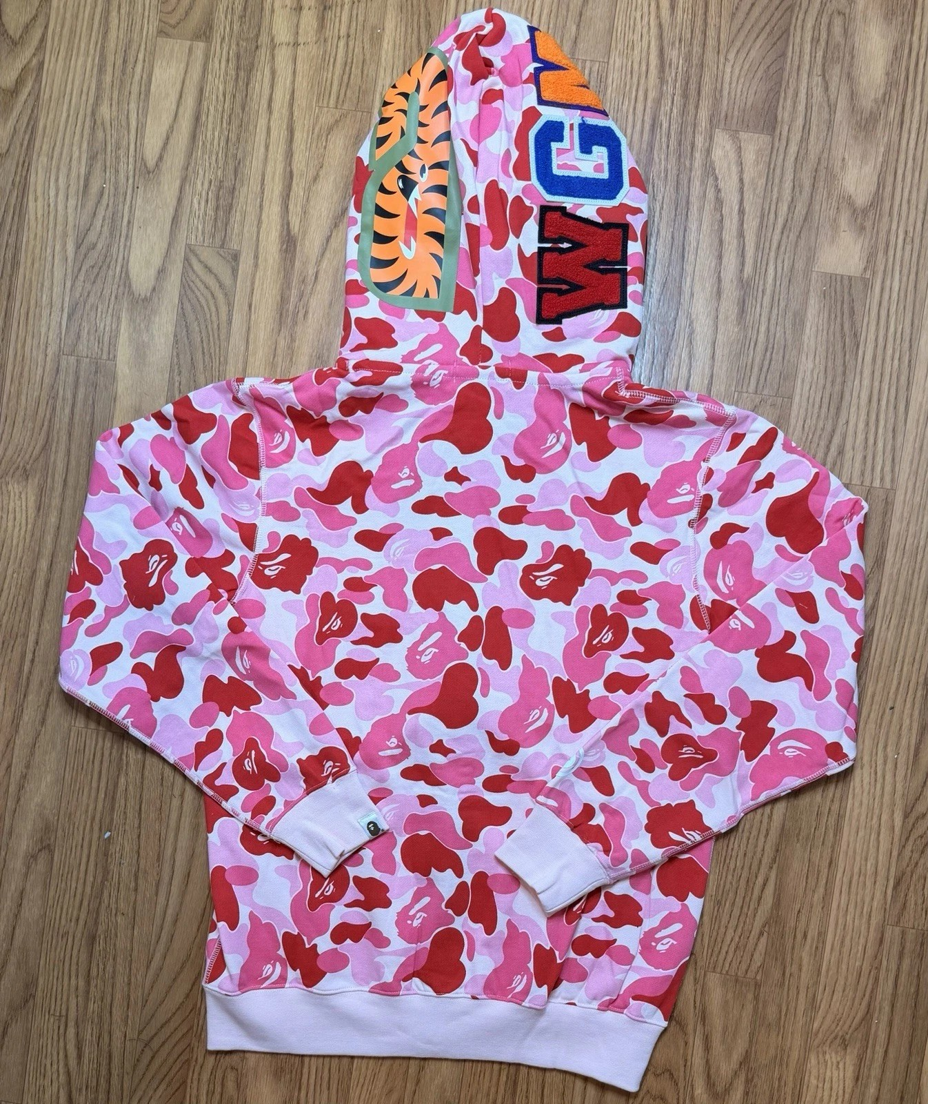 BAPE ABC Pink Camo Shark Full Zip Hoodie - Size S